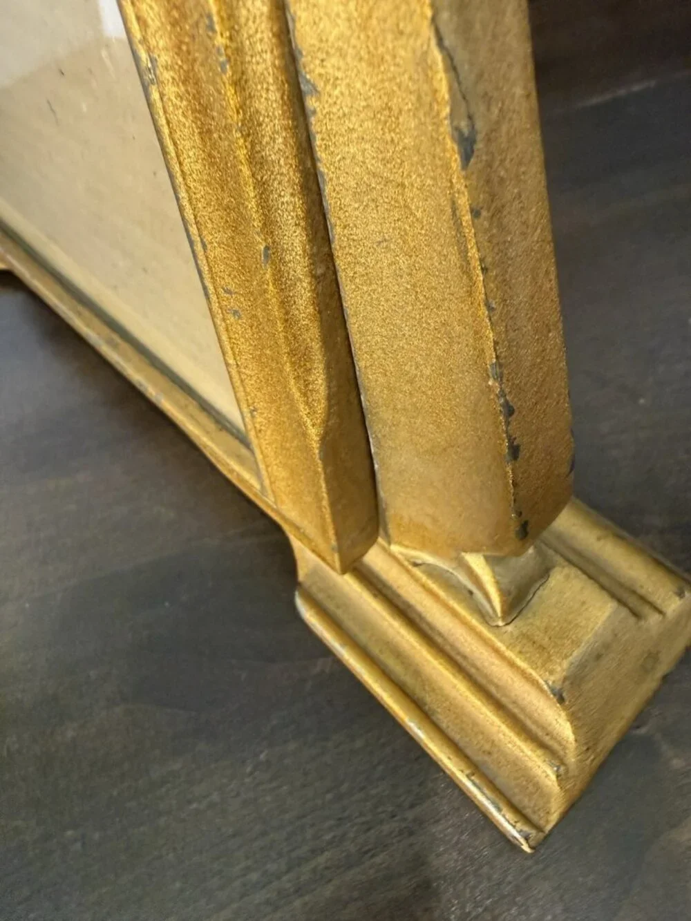 Antqiue 1920's Wood Tabletop Portrait Frame Easel Stand 6.75 x 10.75 opening
